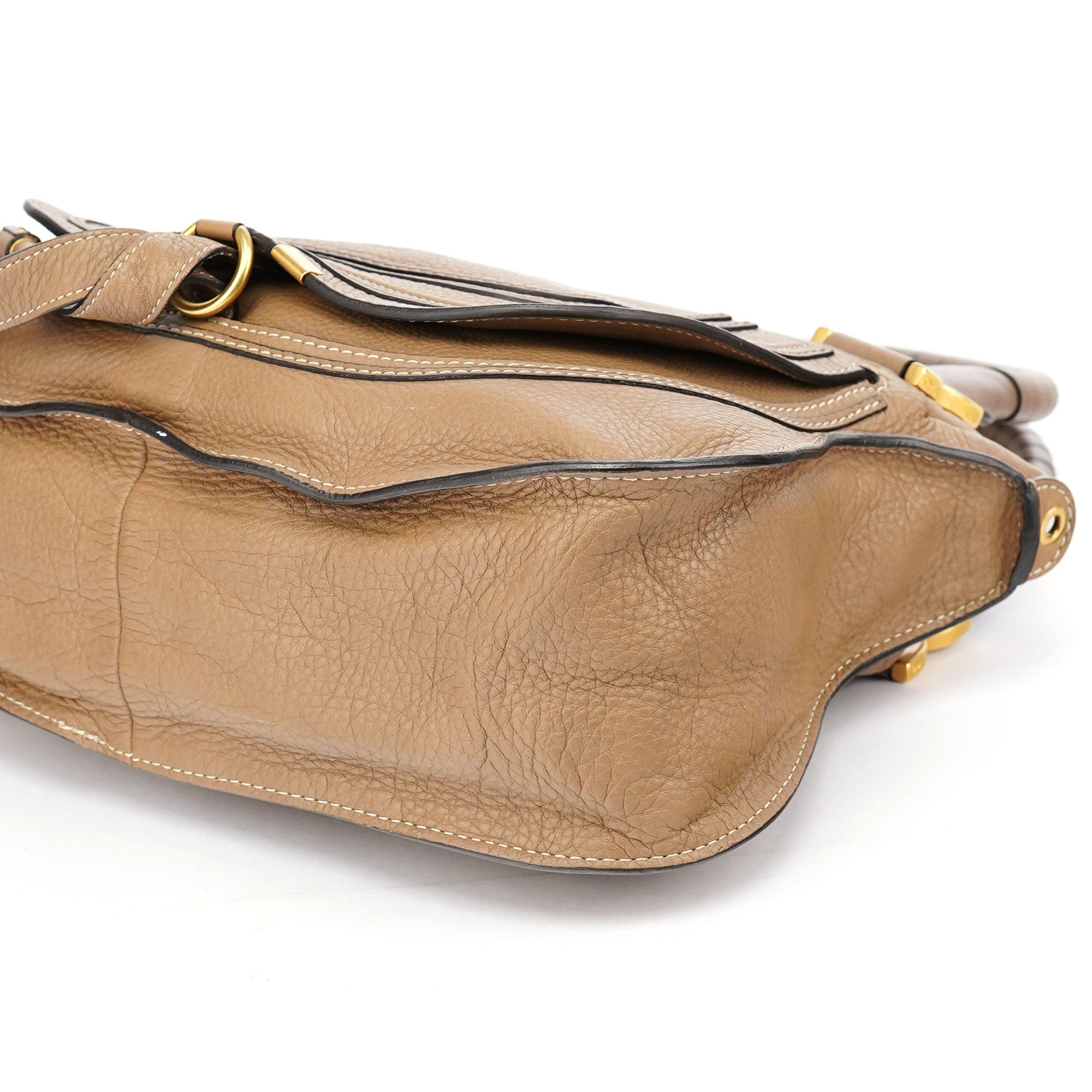 Chloé Tan Leather Marcie Shoulder Bag