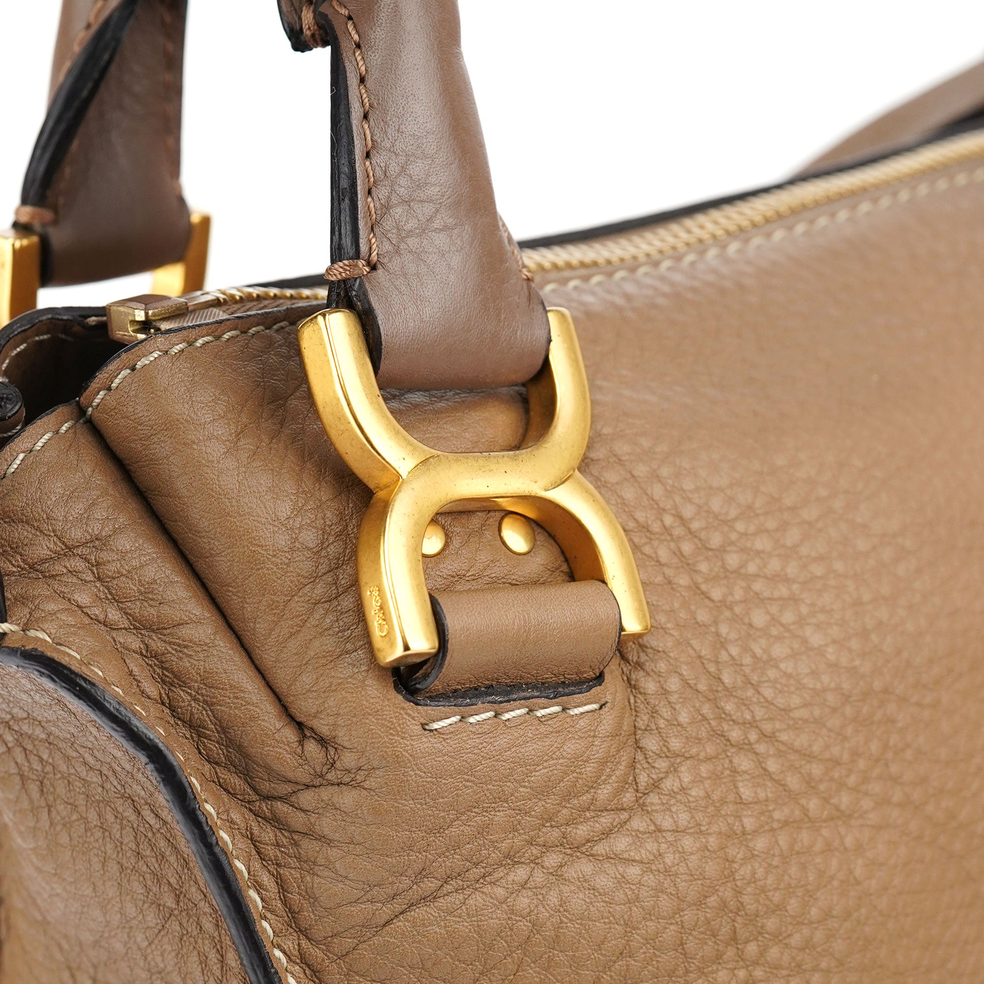 Chloé Tan Leather Marcie Shoulder Bag