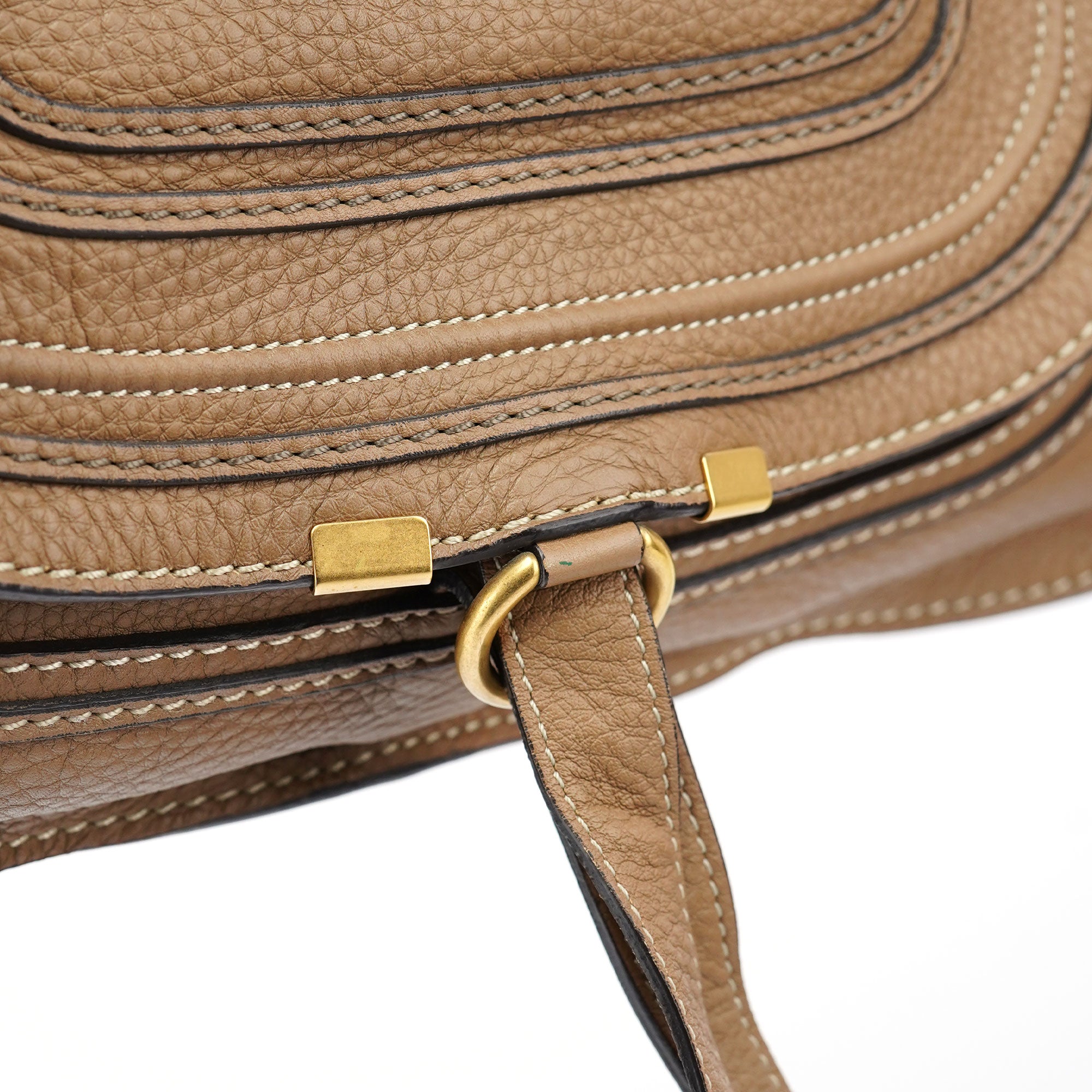 Chloé Tan Leather Marcie Shoulder Bag