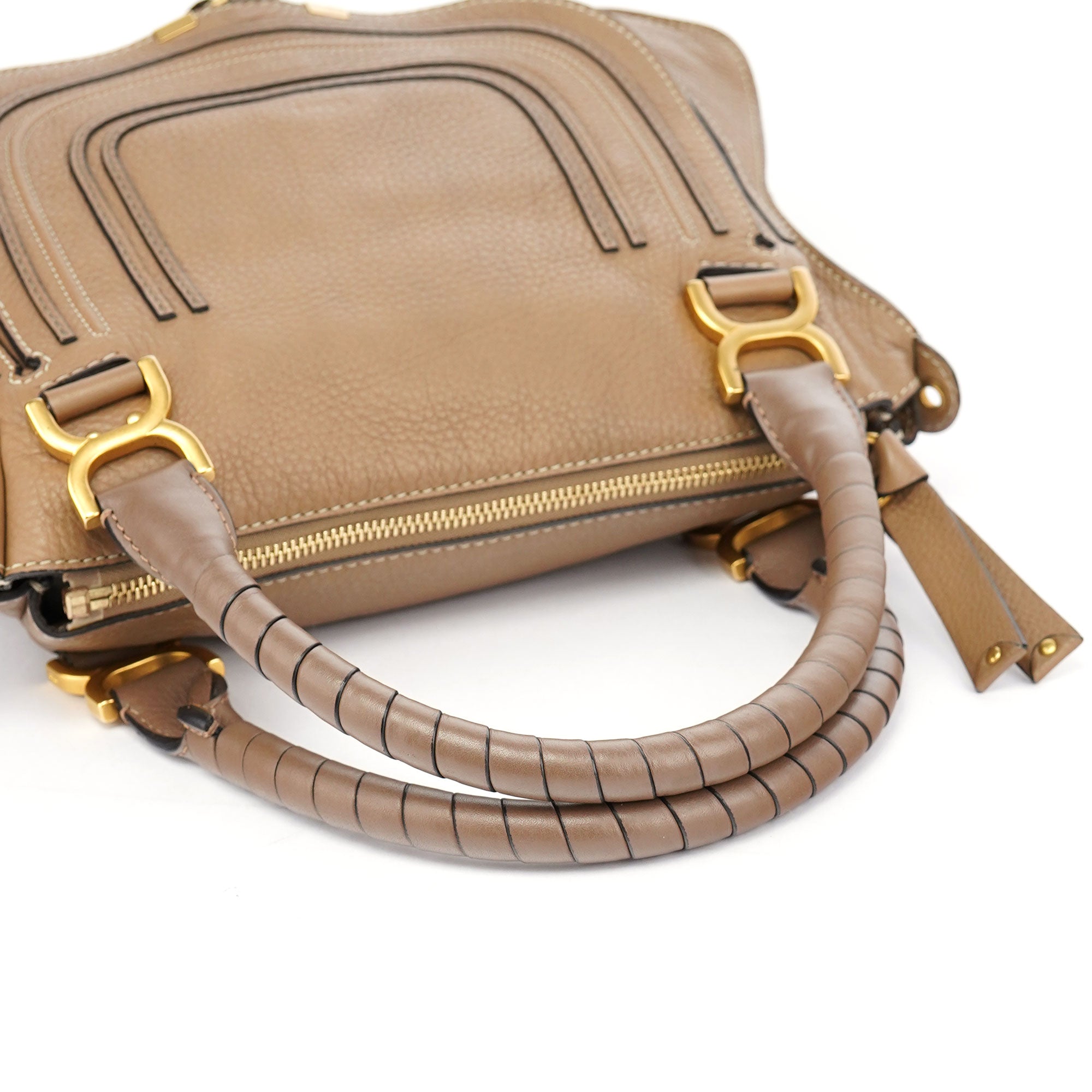 Chloé Tan Leather Marcie Shoulder Bag