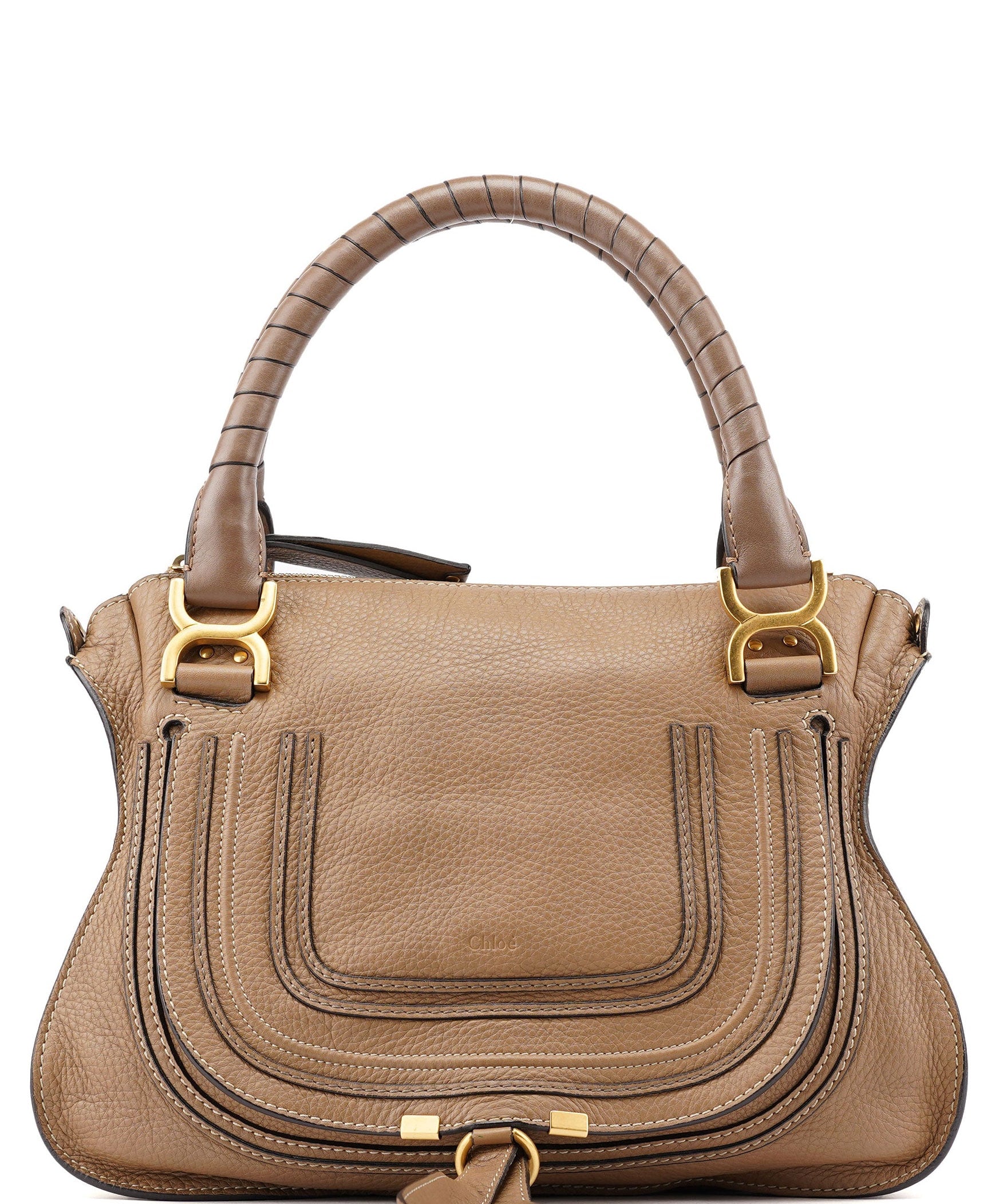 Chloé Tan Leather Marcie Shoulder Bag