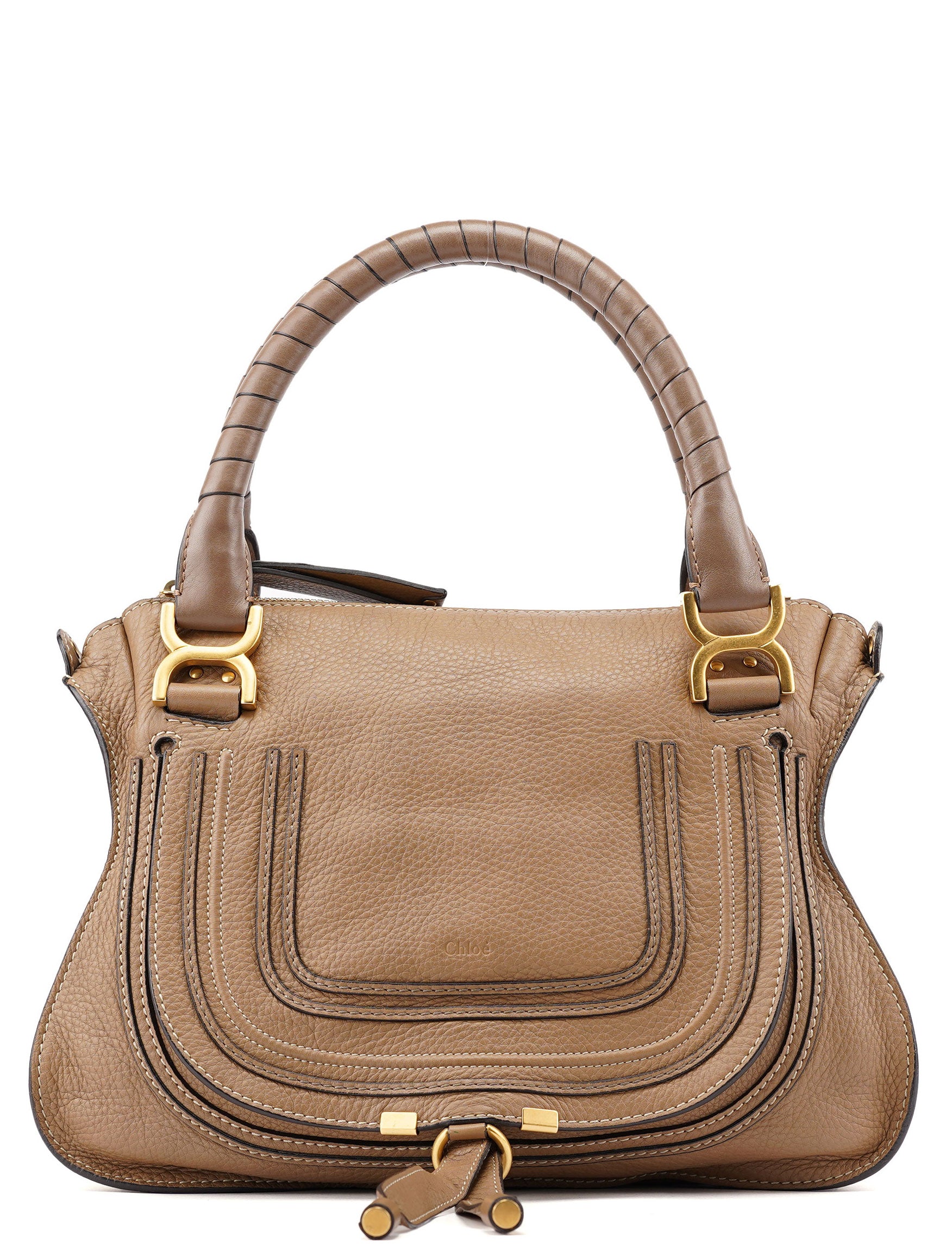 Chloé Tan Leather Marcie Shoulder Bag