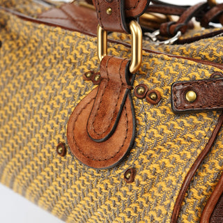 Chloé Tan Tweed Paddington Shoulder Bag