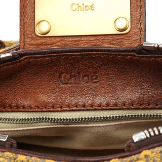 Chloé Tan Tweed Paddington Shoulder Bag