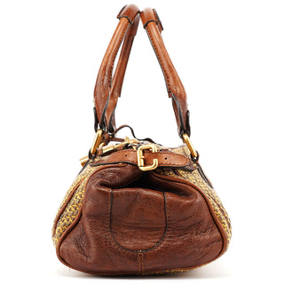 Chloé Tan Tweed Paddington Shoulder Bag
