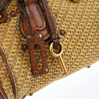 Chloé Tan Tweed Paddington Shoulder Bag