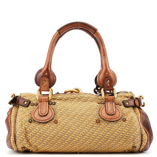 Chloé Tan Tweed Paddington Shoulder Bag