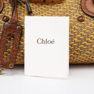 Chloé Tan Tweed Paddington Shoulder Bag