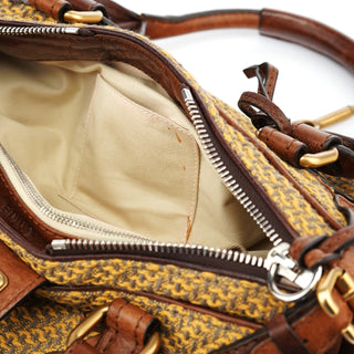 Chloé Tan Tweed Paddington Shoulder Bag