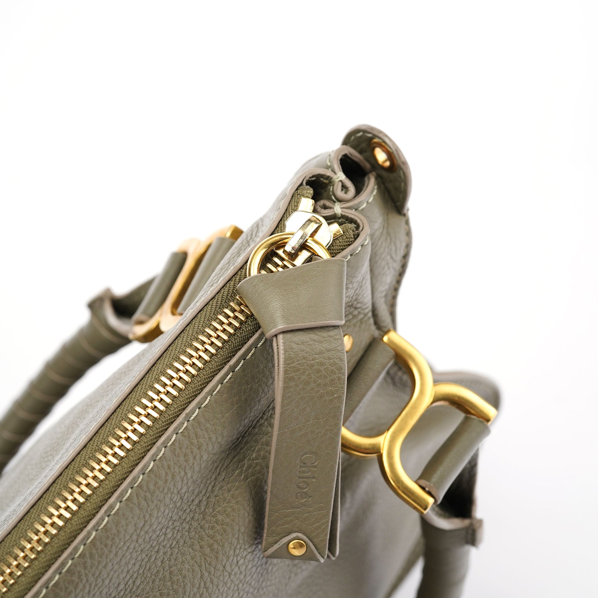 Chloé Taupe Leather Marcie Shoulder Bag