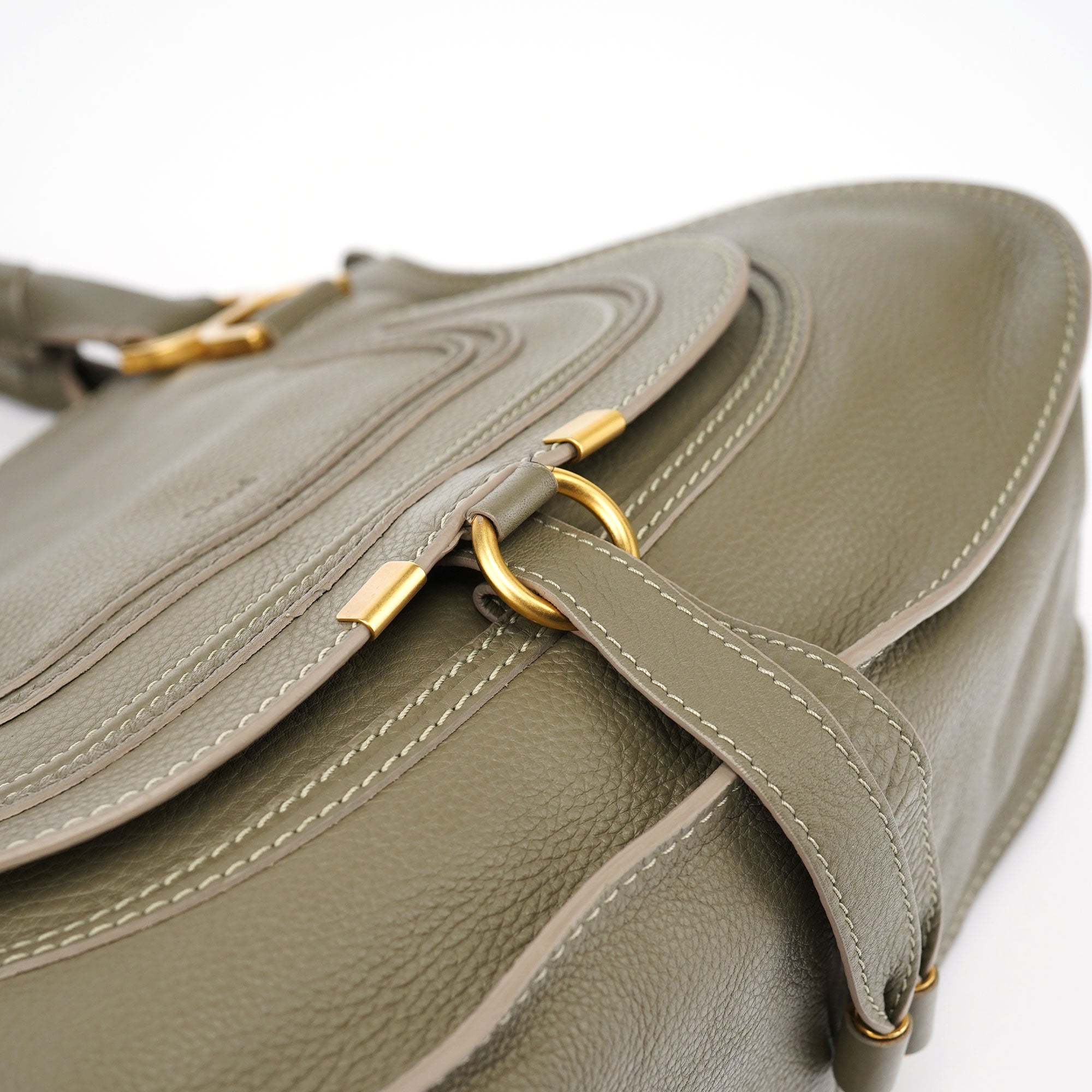 Chloé Taupe Leather Marcie Shoulder Bag