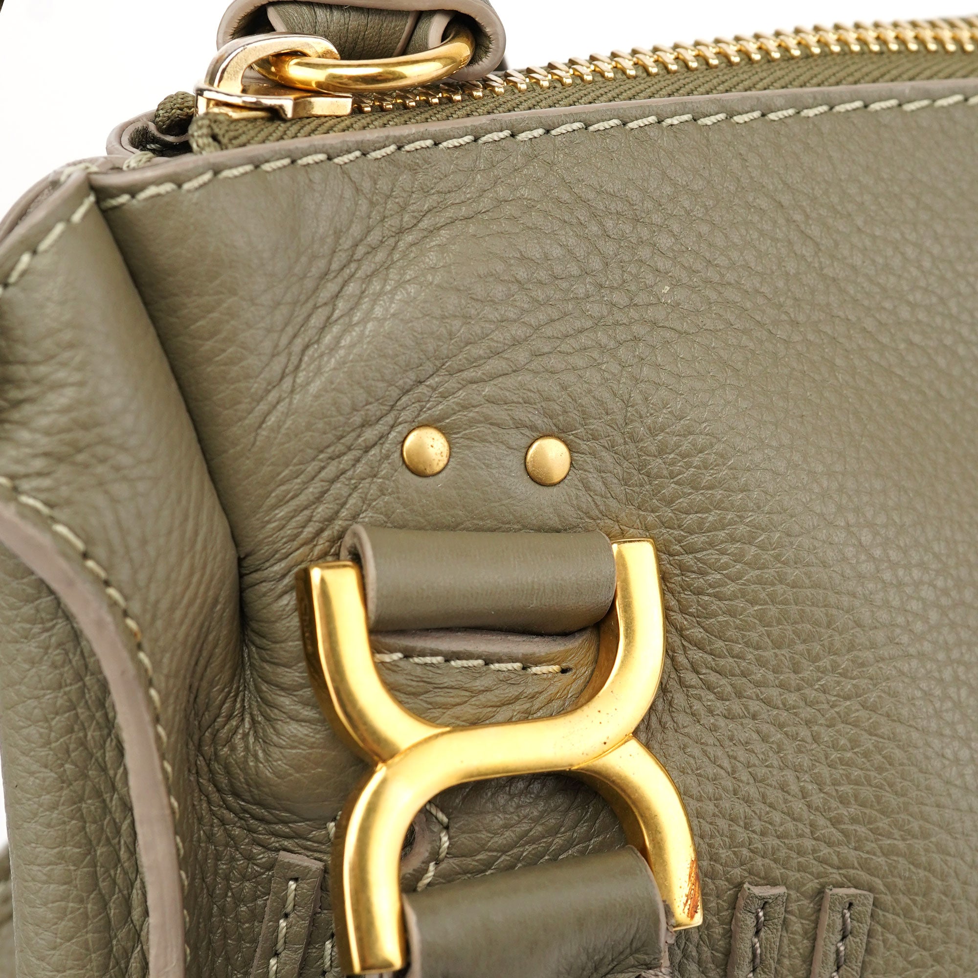 Chloé Taupe Leather Marcie Shoulder Bag