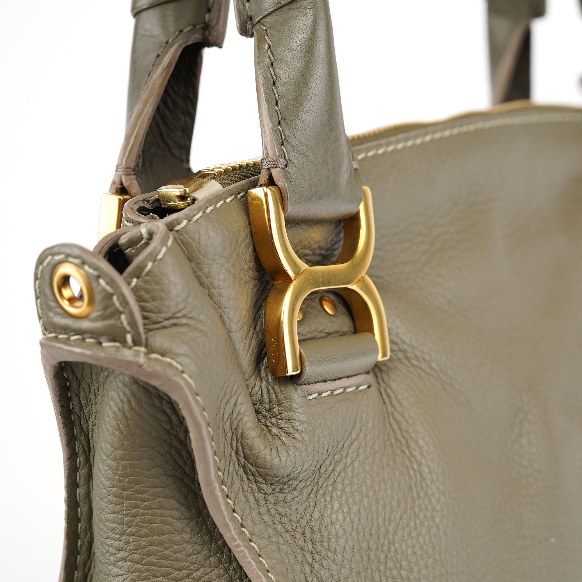 Chloé Taupe Leather Marcie Shoulder Bag