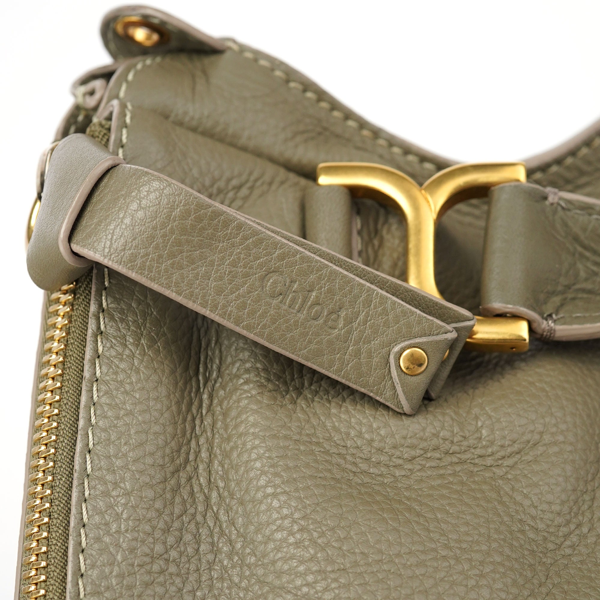 Chloé Taupe Leather Marcie Shoulder Bag