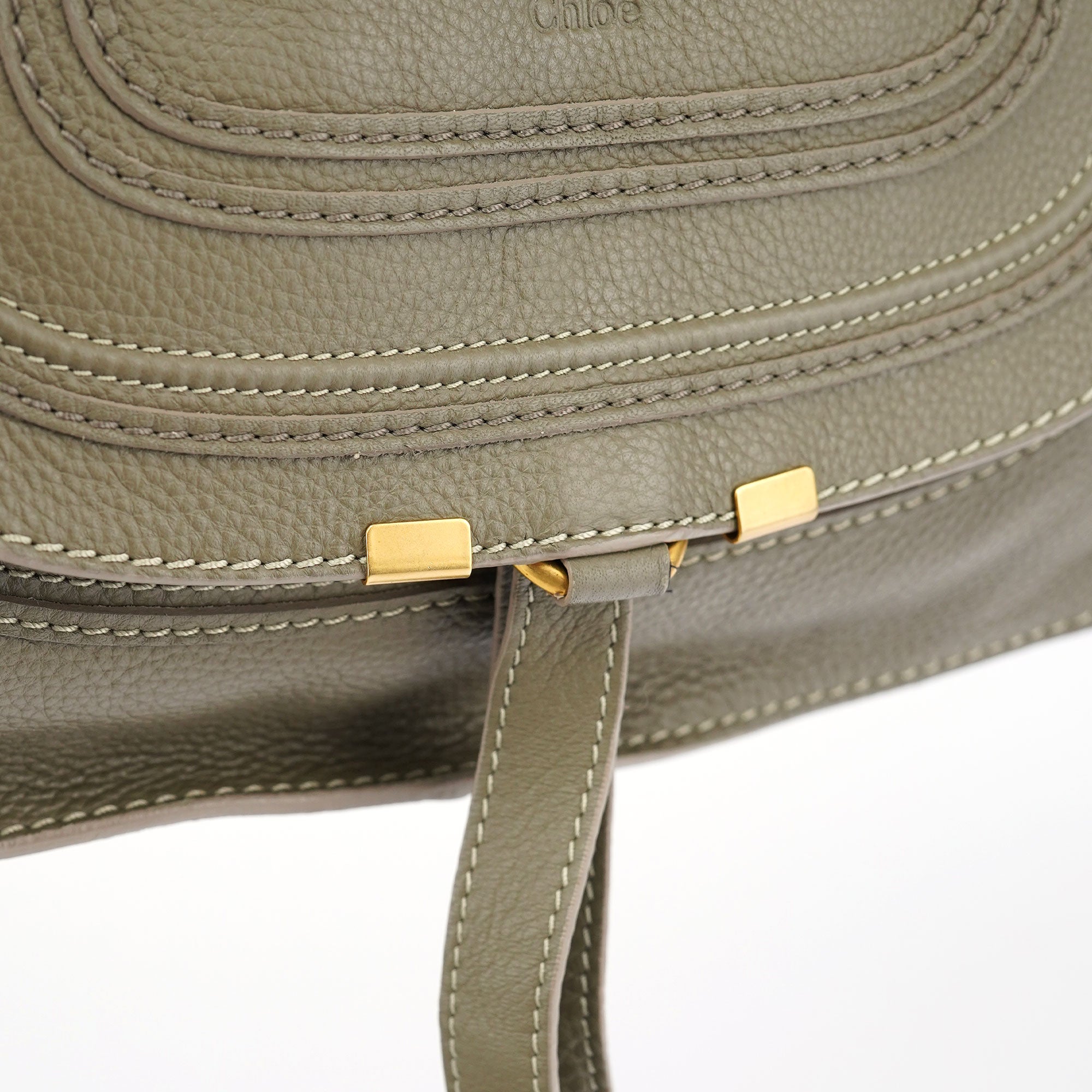 Chloé Taupe Leather Marcie Shoulder Bag