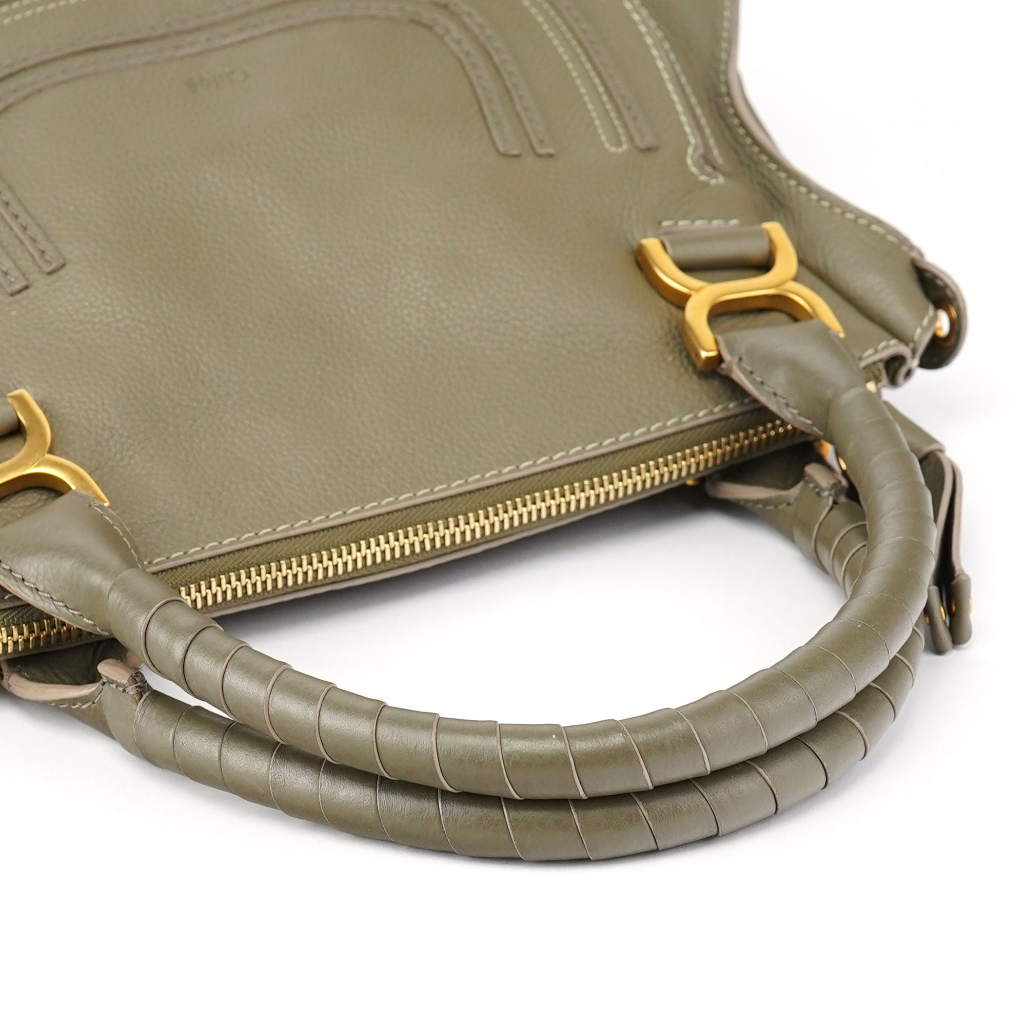 Chloé Taupe Leather Marcie Shoulder Bag