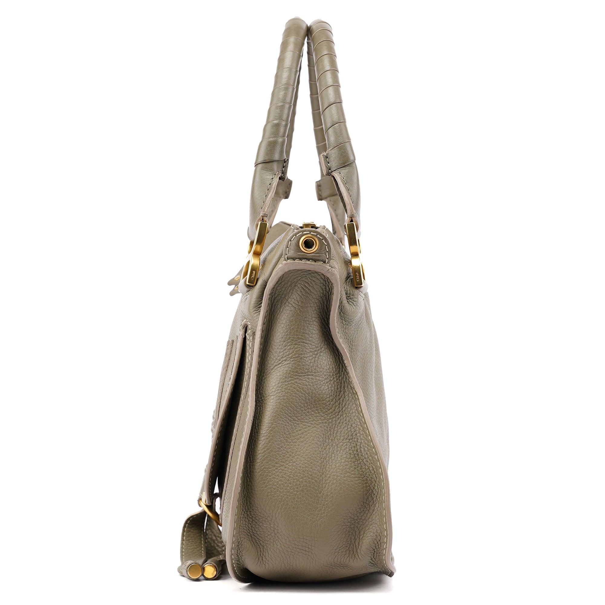 Chloé Taupe Leather Marcie Shoulder Bag