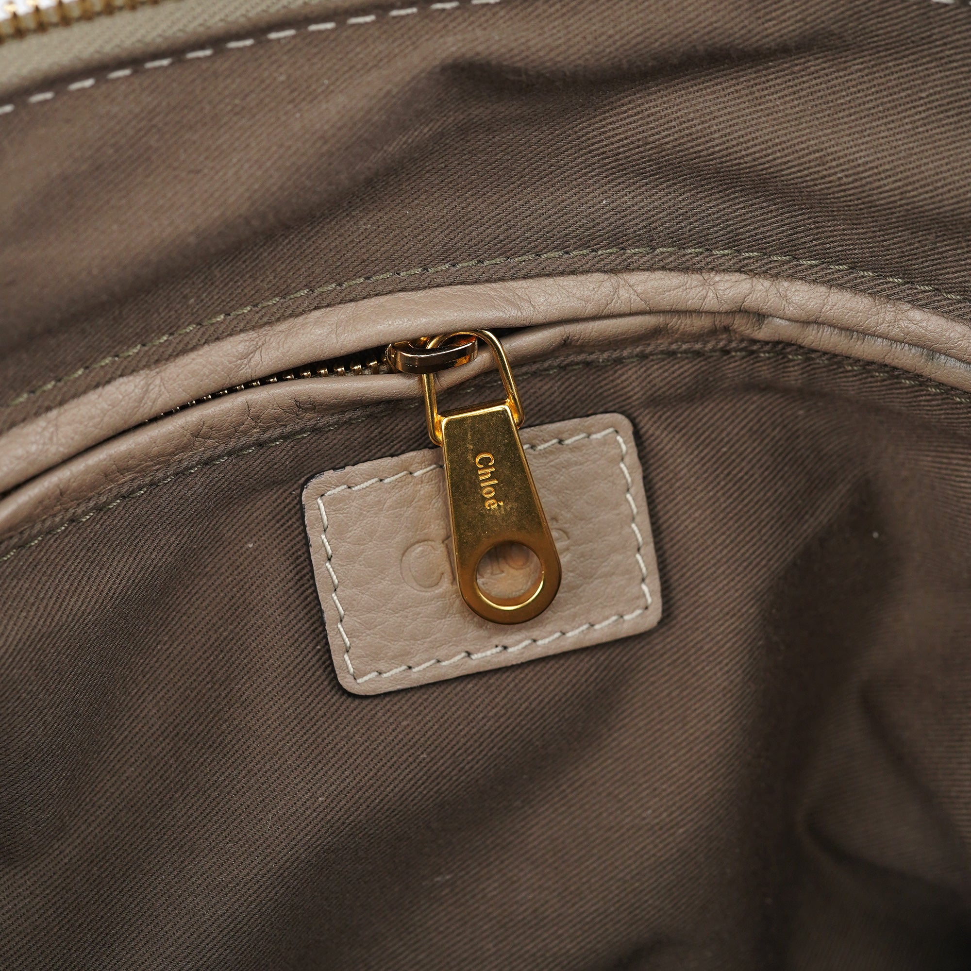 Chloe Taupe Leather Marcie Shoulder Bag