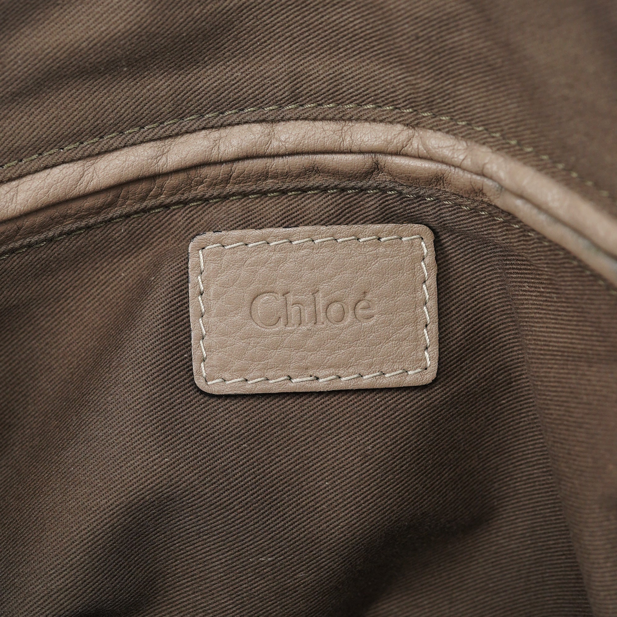 Chloe Taupe Leather Marcie Shoulder Bag