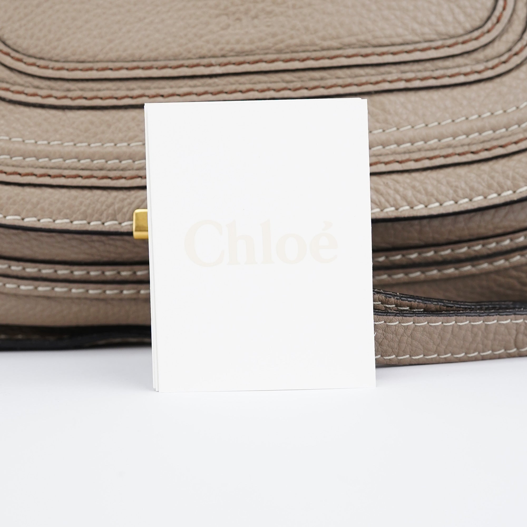 Chloe Taupe Leather Marcie Shoulder Bag