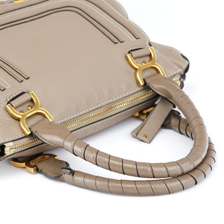 Chloe Taupe Leather Marcie Shoulder Bag