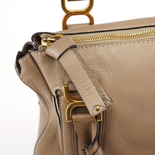 Chloe Taupe Leather Marcie Shoulder Bag
