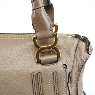 Chloe Taupe Leather Marcie Shoulder Bag