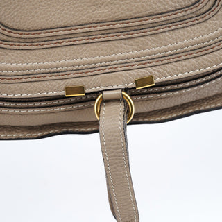 Chloe Taupe Leather Marcie Shoulder Bag