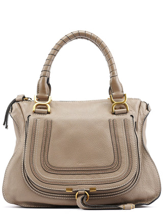 Chloe Taupe Leather Marcie Shoulder Bag