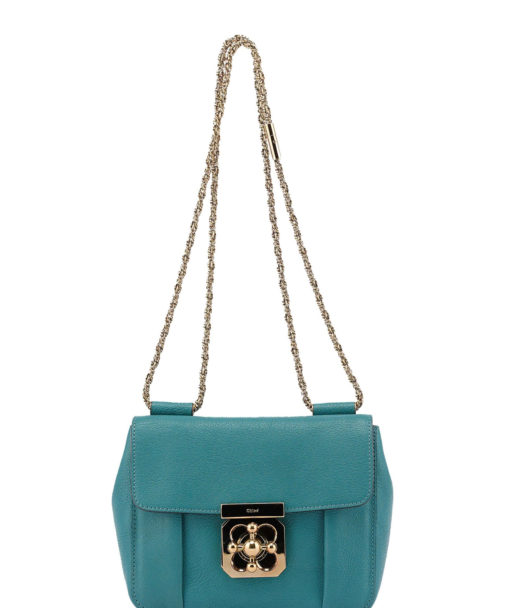Chloé Turquoise Blue Elsie Leather Shoulder Bag