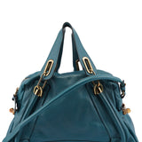 Chloé Turquoise Blue Leather Paraty 2-Way Shoulder Bag