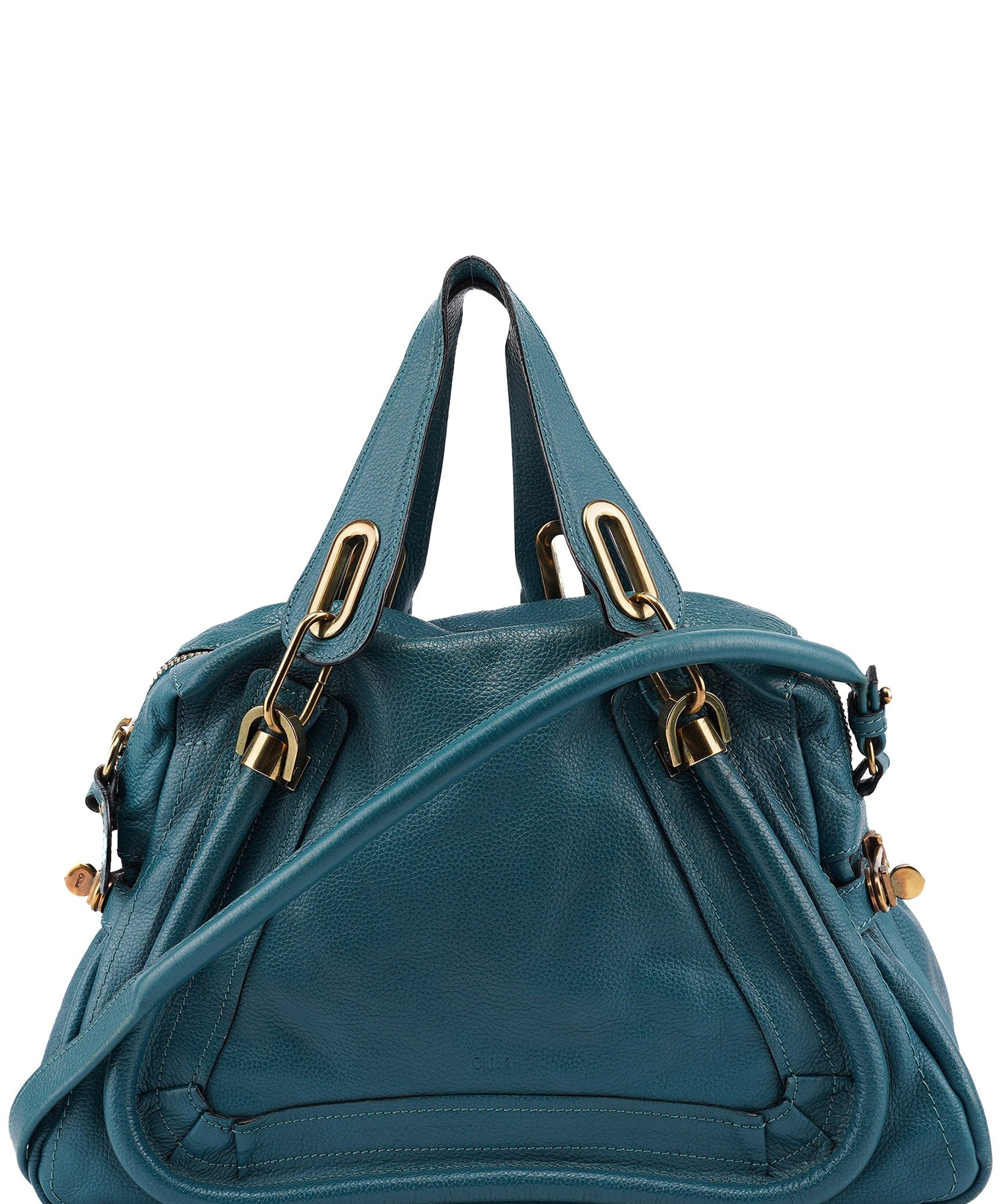 Chloé Turquoise Blue Leather Paraty 2-Way Shoulder Bag