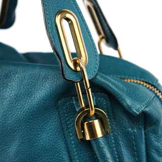 Chloé Turquoise Blue Leather Paraty 2-Way Shoulder Bag