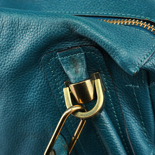 Chloé Turquoise Blue Leather Paraty 2-Way Shoulder Bag