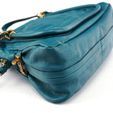 Chloé Turquoise Blue Leather Paraty 2-Way Shoulder Bag