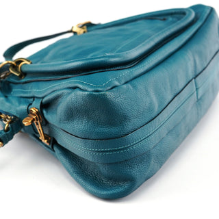 Chloé Turquoise Blue Leather Paraty 2-Way Shoulder Bag