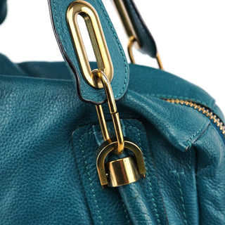 Chloé Turquoise Blue Leather Paraty 2-Way Shoulder Bag