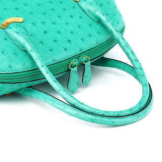 Chloe Turquoise Ostrich Leather Bowling Bag