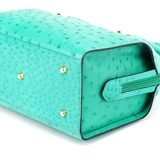 Chloe Turquoise Ostrich Leather Bowling Bag