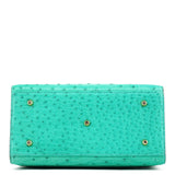 Chloe Turquoise Ostrich Leather Bowling Bag
