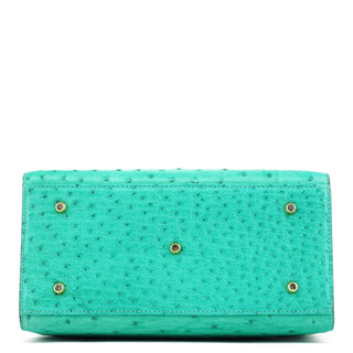Chloe Turquoise Ostrich Leather Bowling Bag