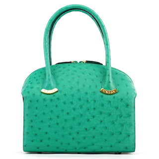Chloe Turquoise Ostrich Leather Bowling Bag