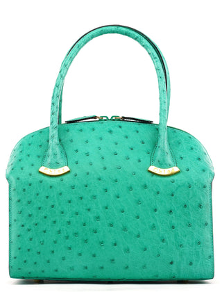 Chloe Turquoise Ostrich Leather Bowling Bag