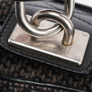 Chloé Tweed Leather Paddington Shoulder Bag