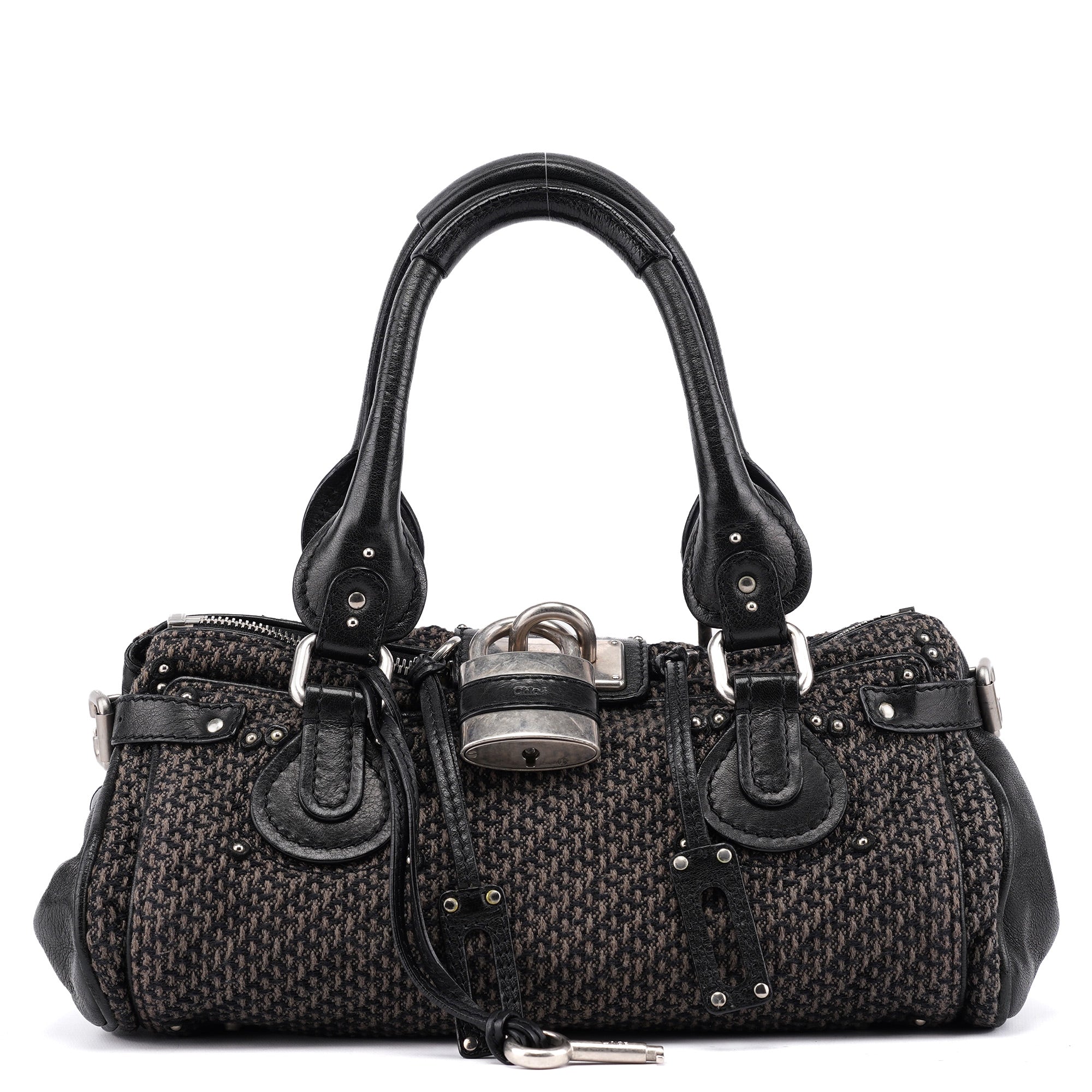 Chloé Sac porté épaule Paddington en tweed et cuir