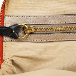 Chloe Vibrant Orange Leather Bay Tote Bag