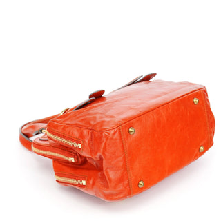 Chloe Vibrant Orange Leather Bay Tote Bag