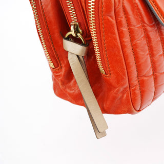 Chloe Vibrant Orange Leather Bay Tote Bag