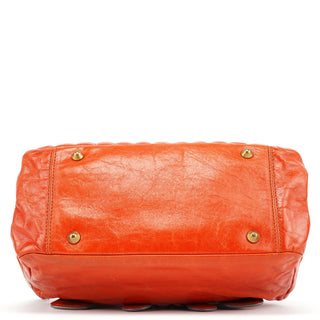 Chloe Vibrant Orange Leather Bay Tote Bag