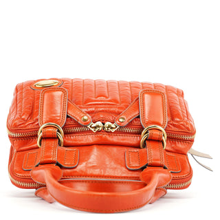 Chloe Vibrant Orange Leather Bay Tote Bag